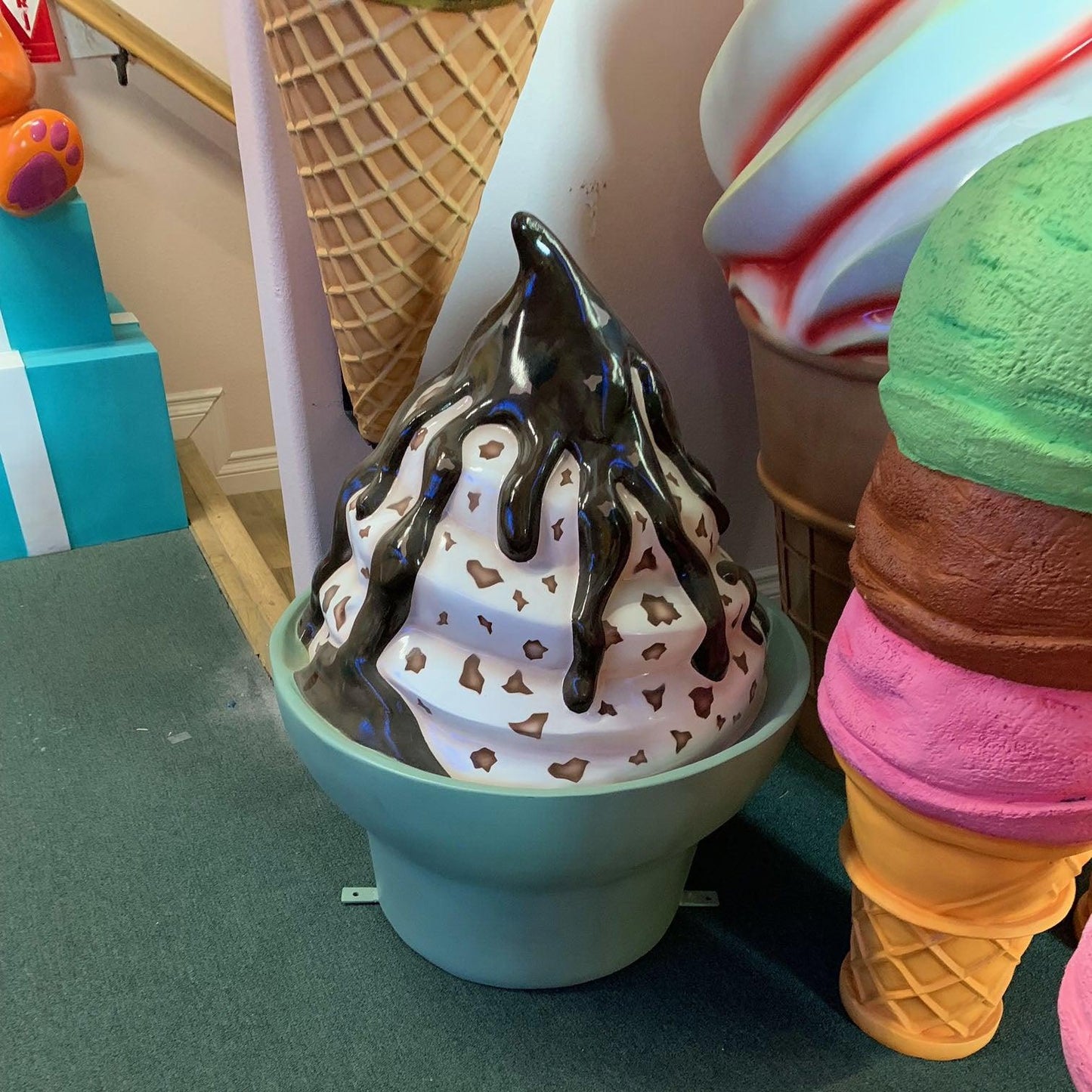 Ice Cream Chocolate Sundae Cup Statue - LM Treasures Prop Rentals 