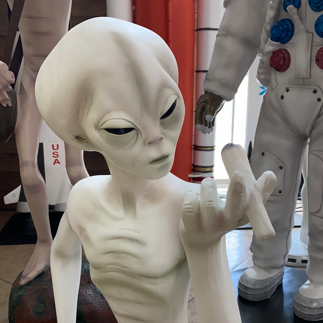 Alien Sitting With Cigar Life Size Statue