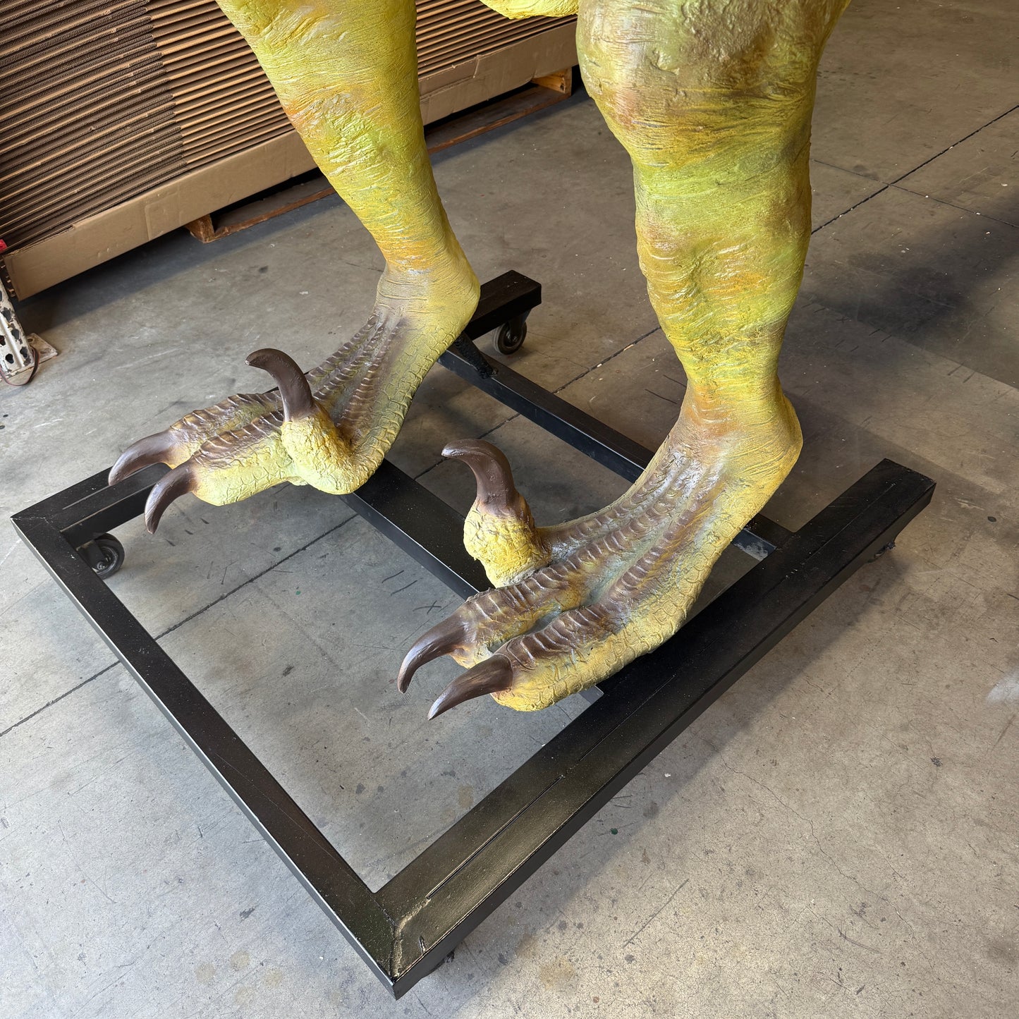 Green Raptor Dinosaur Life Size Statue