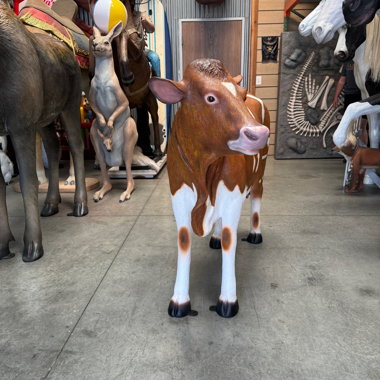 Guernsey Cow Standing Life Size Statue