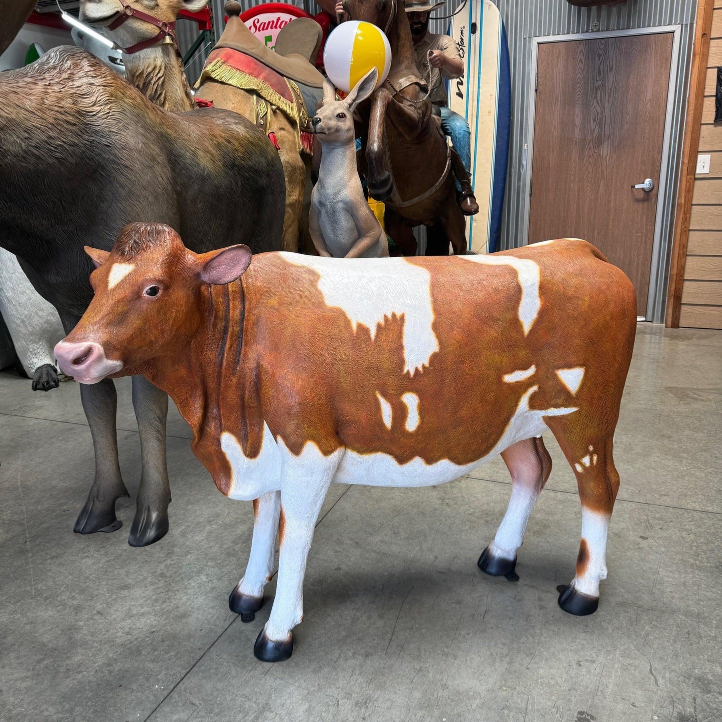 Guernsey Cow Standing Life Size Statue