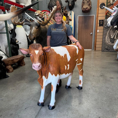 Guernsey Cow Standing Life Size Statue