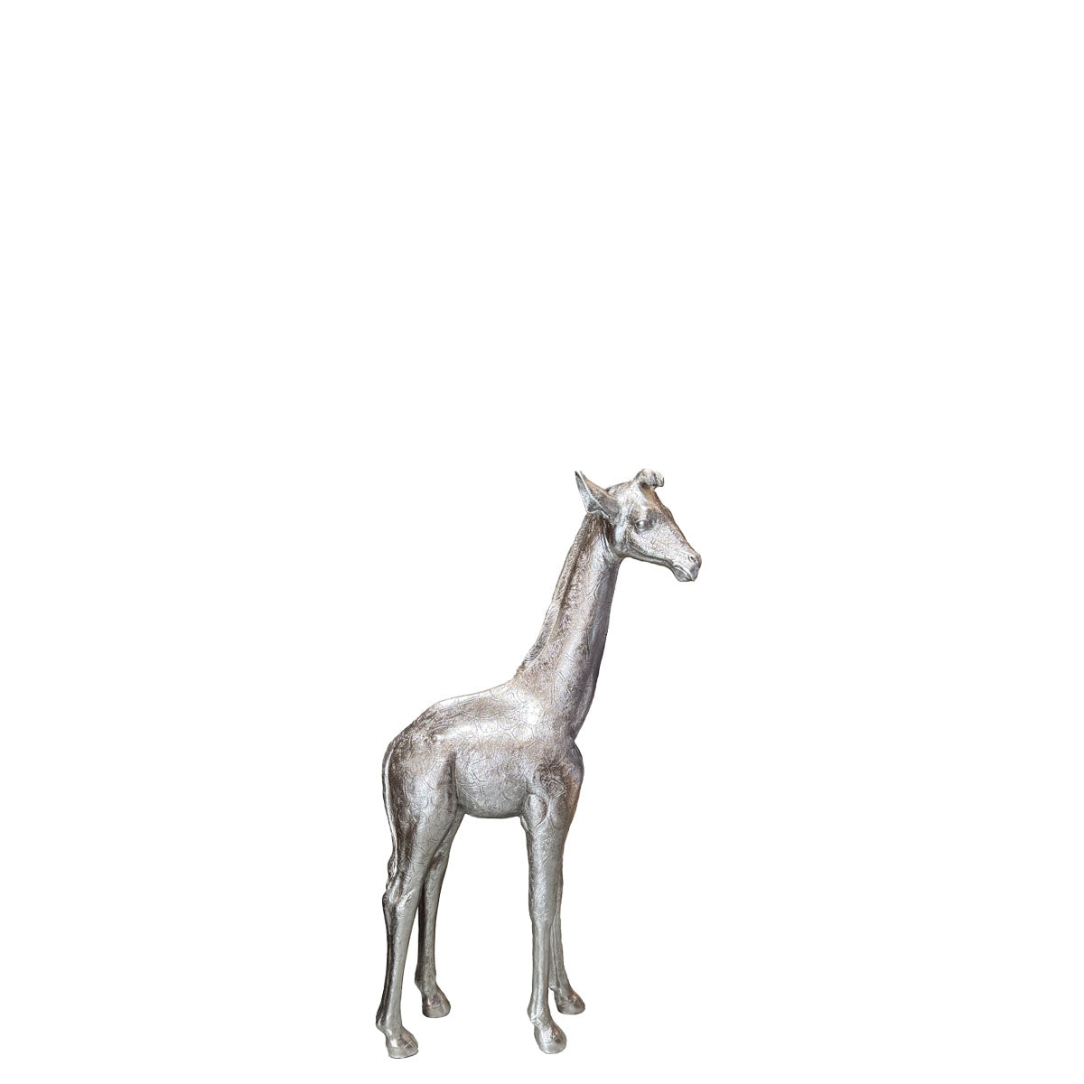 Silver Baby Giraffe Statue