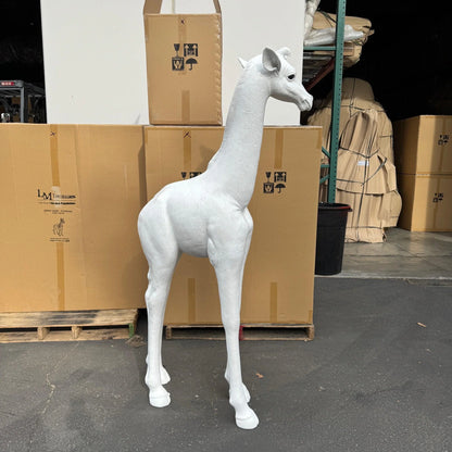 White Baby Giraffe Statue