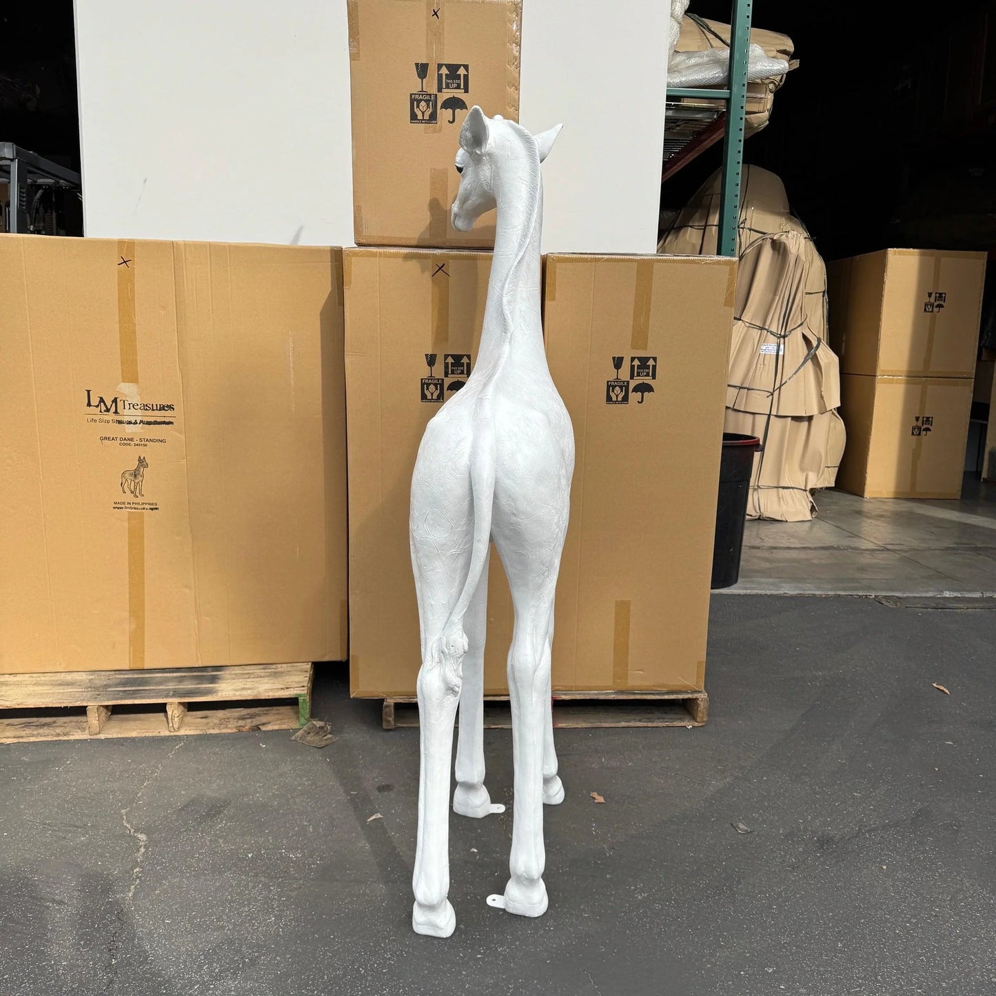 White Baby Giraffe Statue