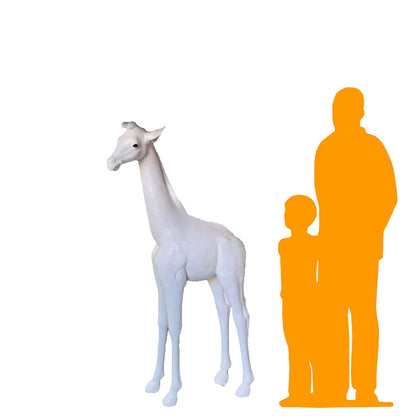 White Baby Giraffe Statue