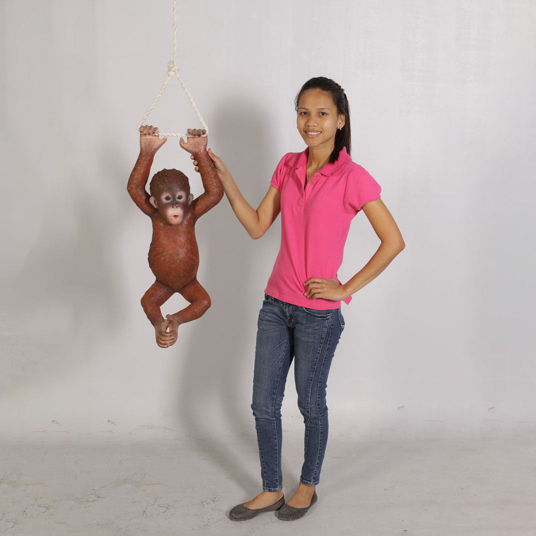 Hanging Baby Orangutan Monkey Statue A0893-120041-H