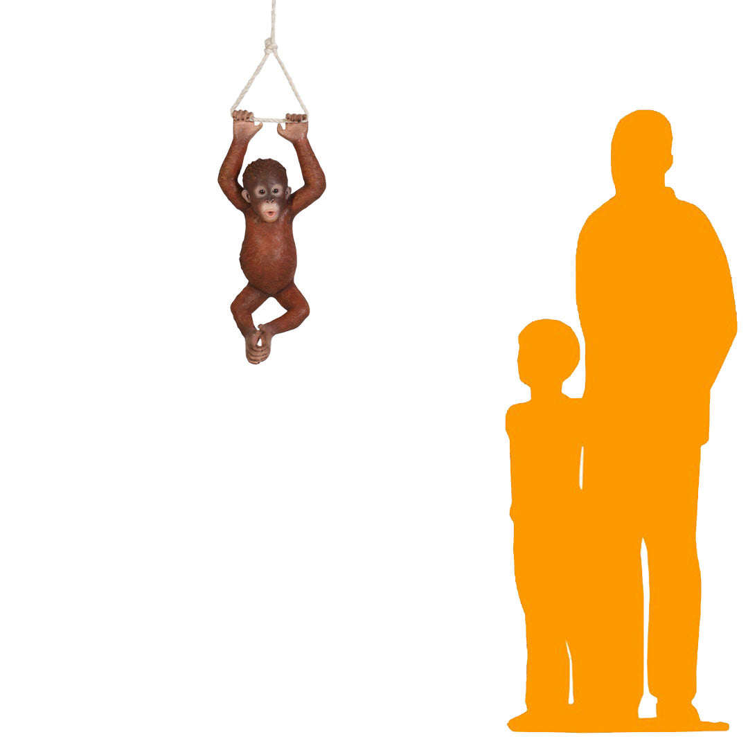 Hanging Baby Orangutan Monkey Statue A0893-120041-H
