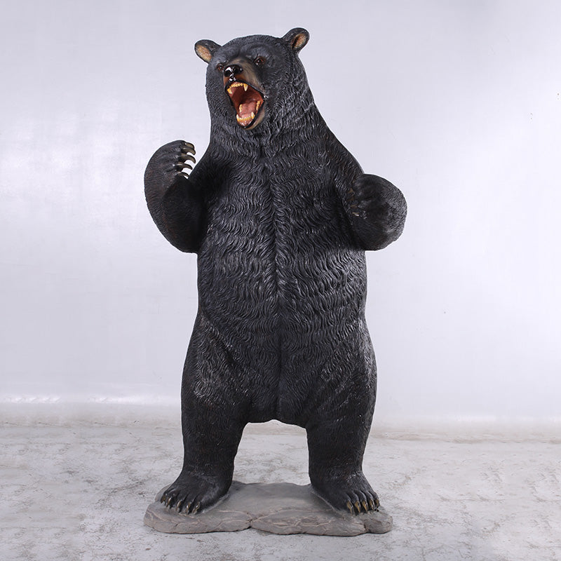 Growling Black Bear Statue