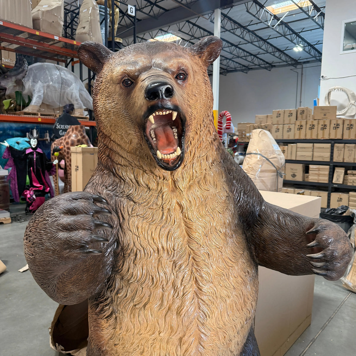 Growling Grizzly Bear Statue A0895-120049-H