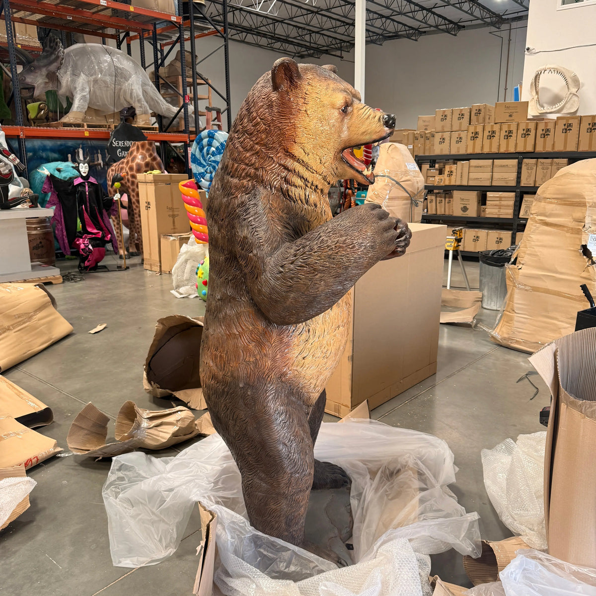 Growling Grizzly Bear Statue A0895-120049-H