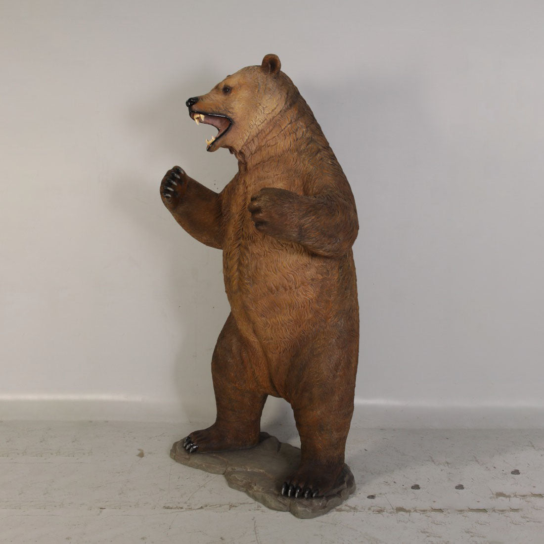 Growling Grizzly Bear Statue