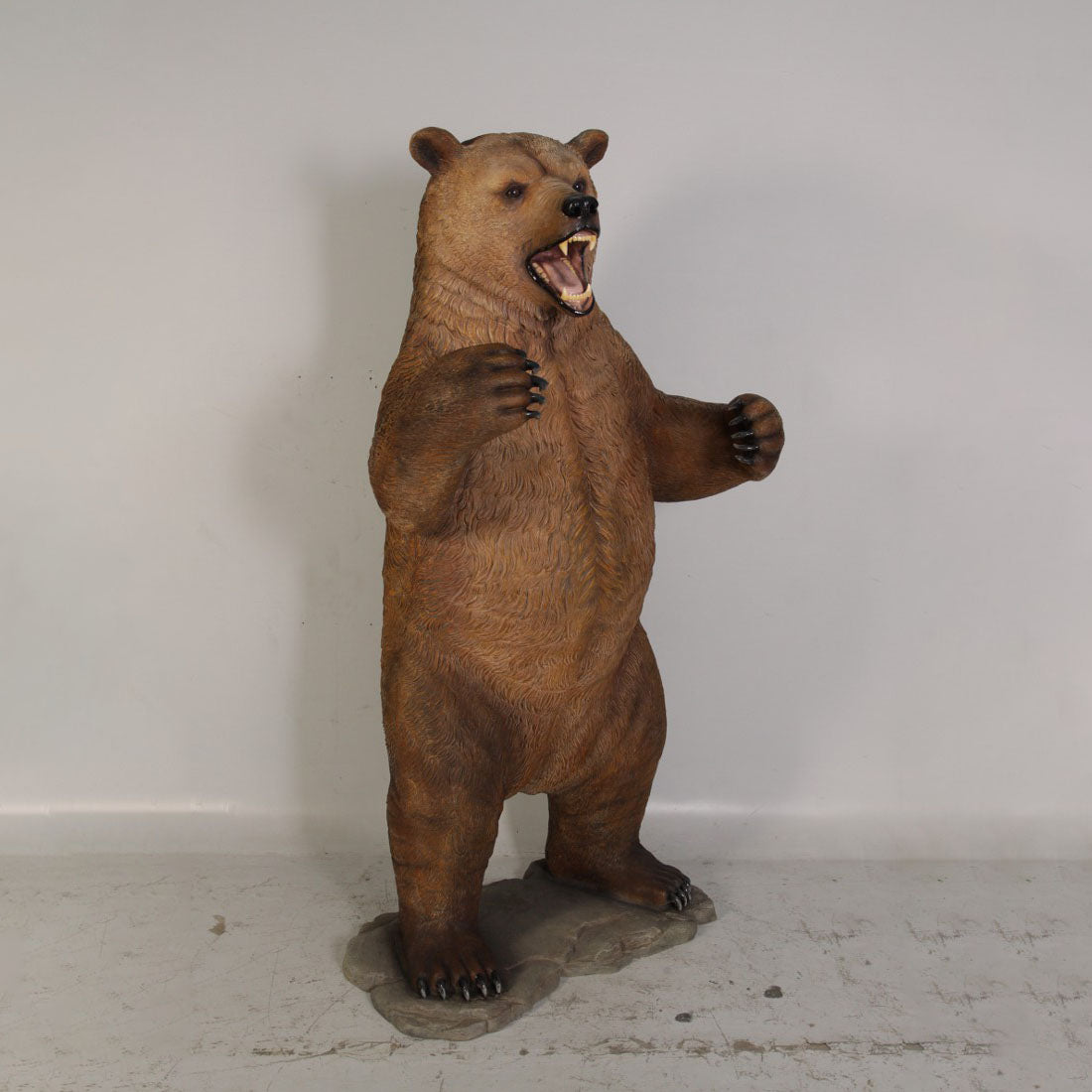 Growling Grizzly Bear Statue