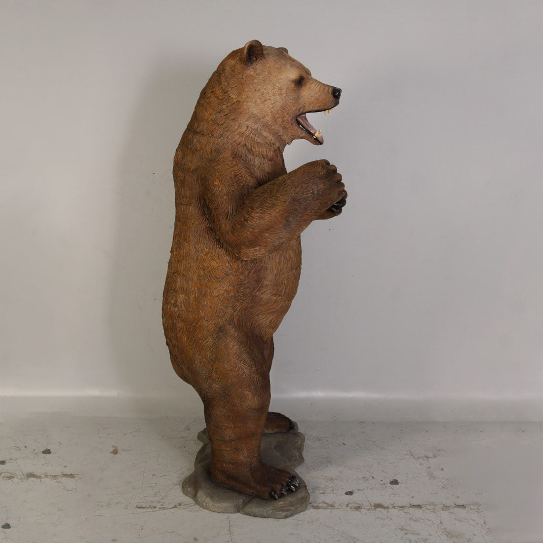 Growling Grizzly Bear Statue