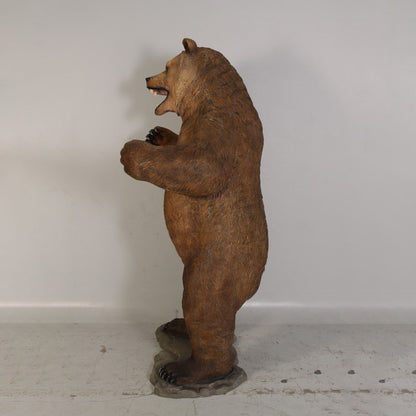 Growling Grizzly Bear Statue