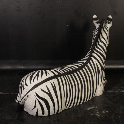 Zebra Resting Life Size Statue - LM Treasures Prop Rentals 