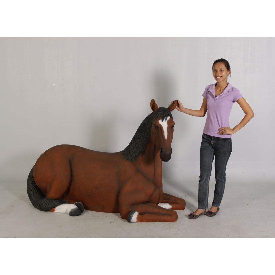 Brown Horse Resting Statue - LM Treasures Prop Rentals 