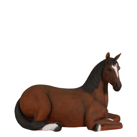 Brown Horse Resting Statue