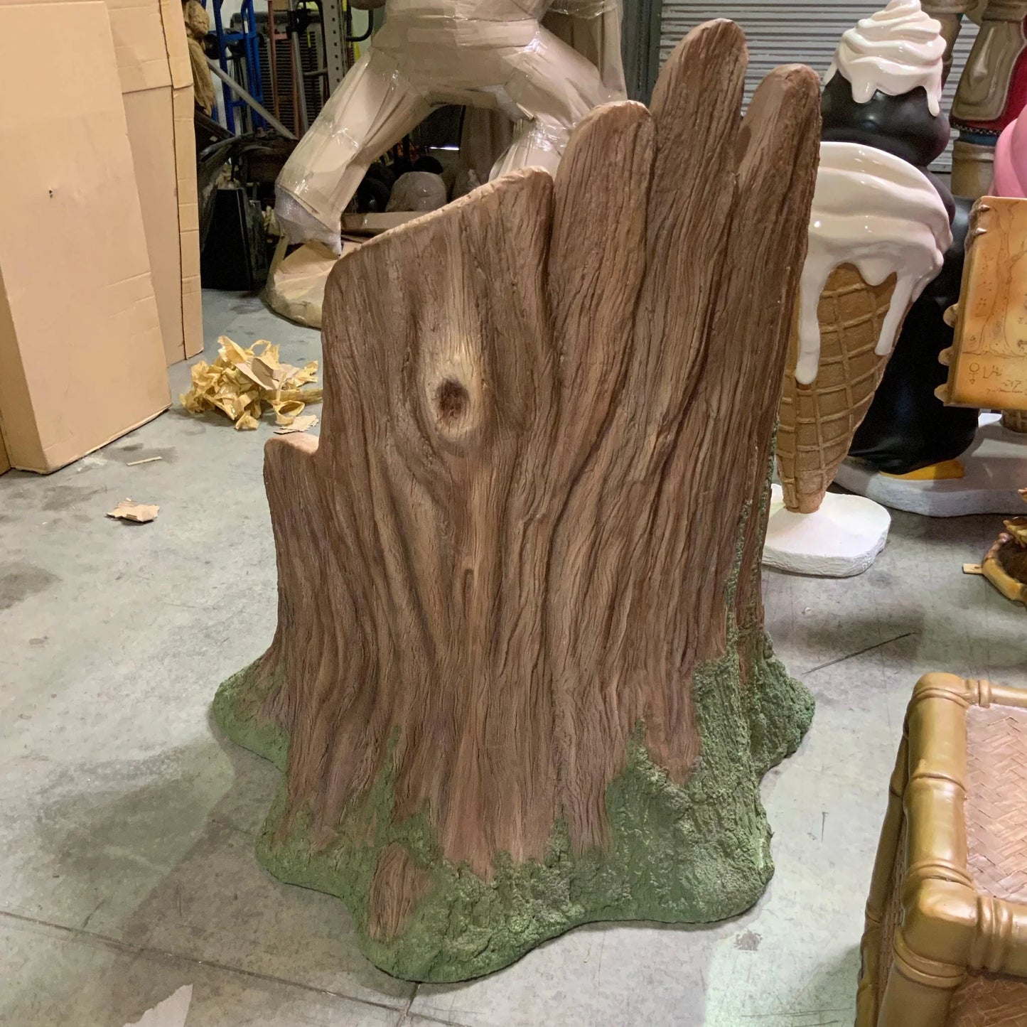 Tree Trunk Throne Statue