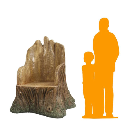 Tree Trunk Throne Statue