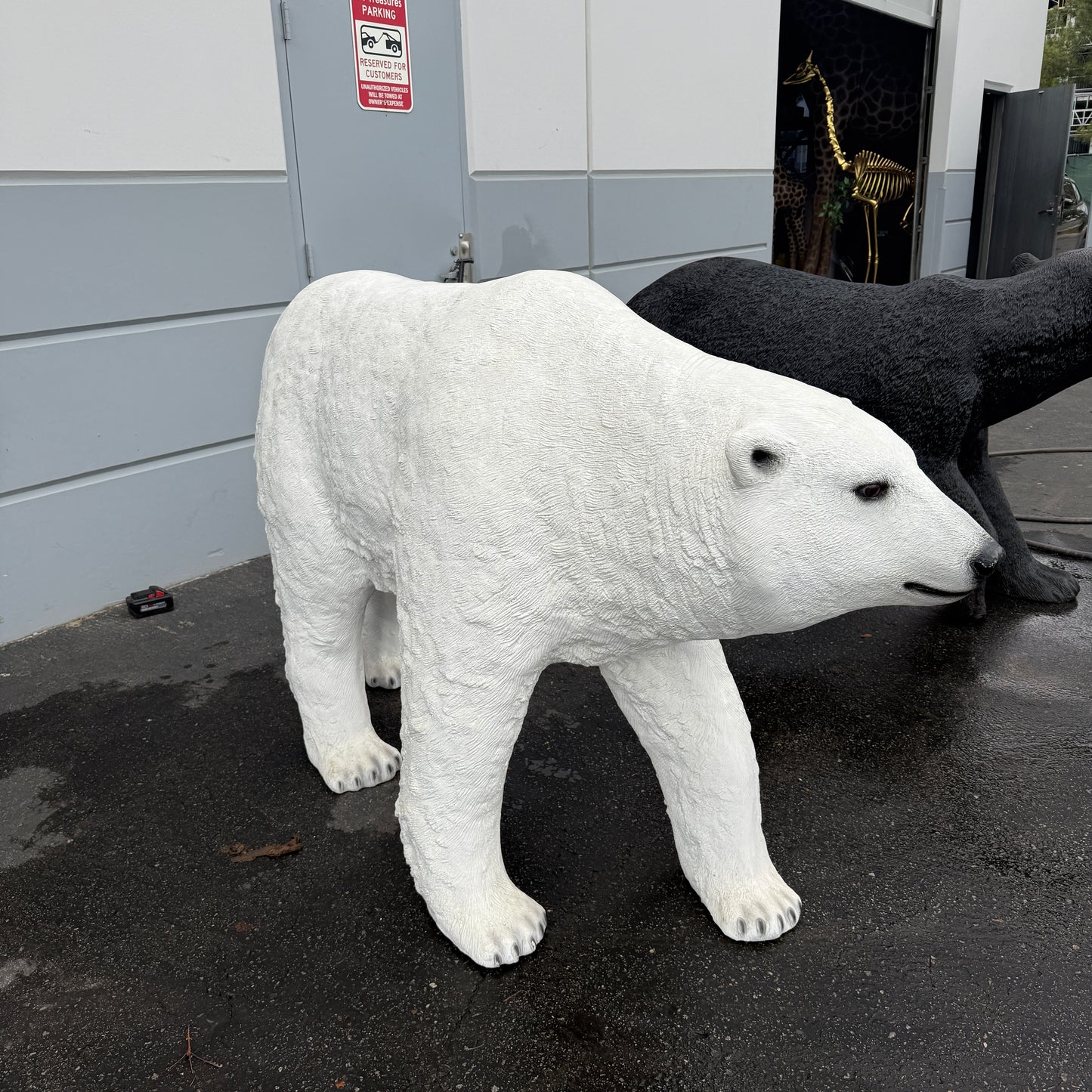 Polar Bear Walking Life Size Statue