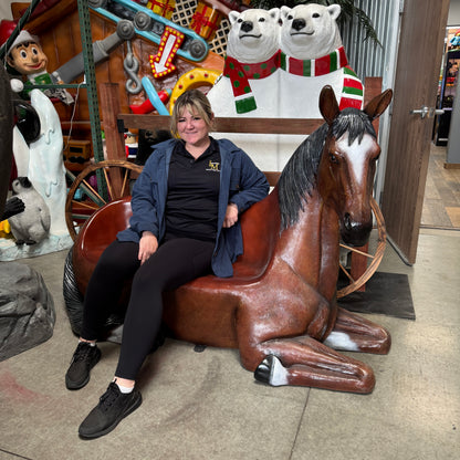 Horse Bench Life Size Statue