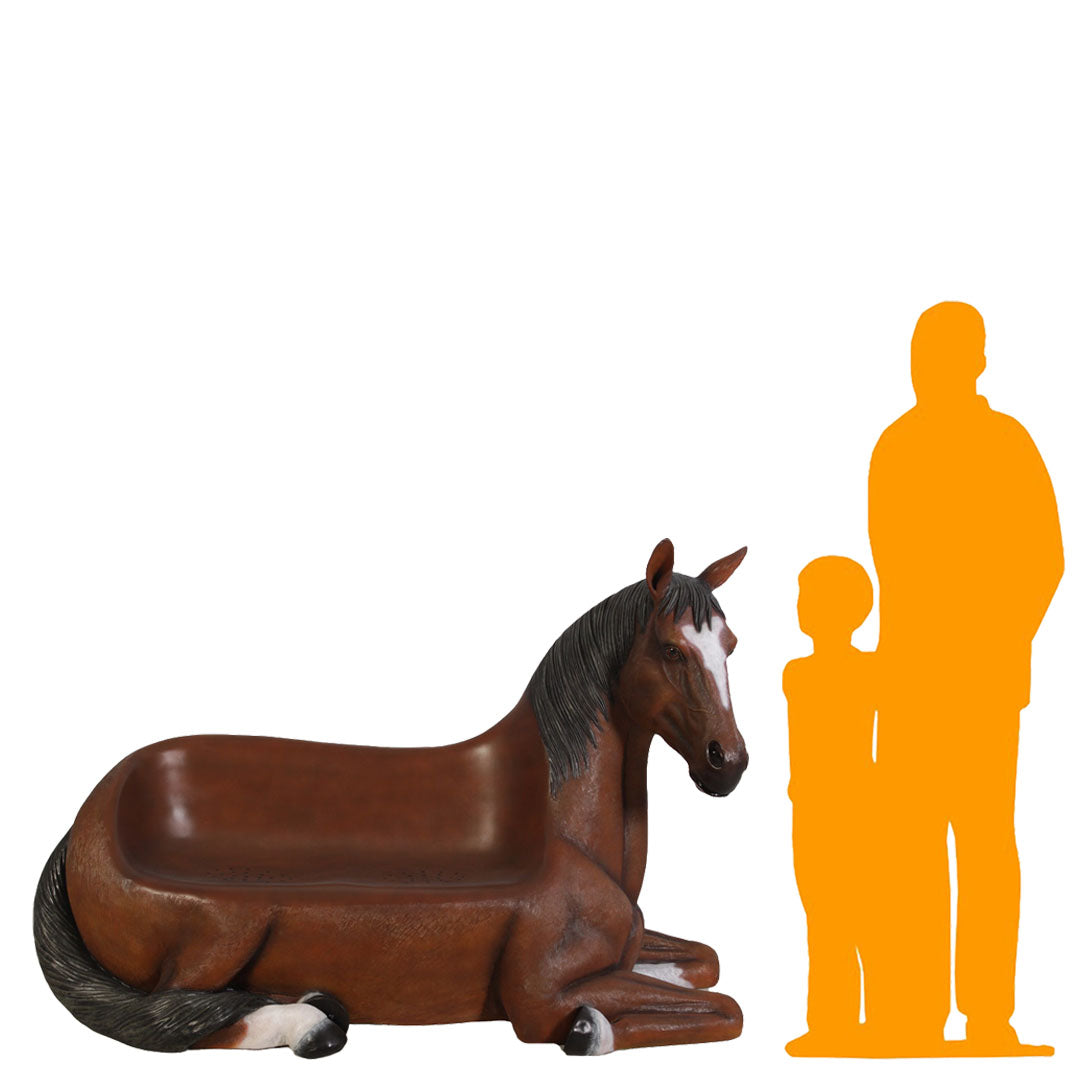 Horse Bench Life Size Statue