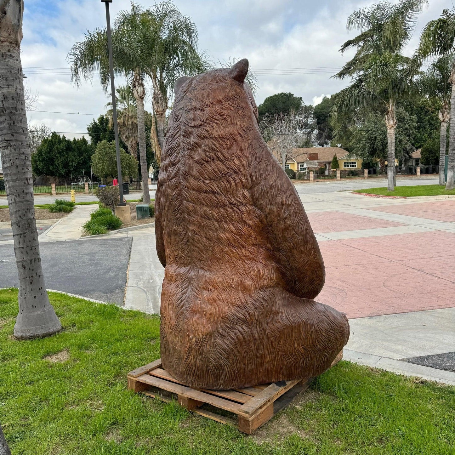 Jumbo Light Brown Bear Statue