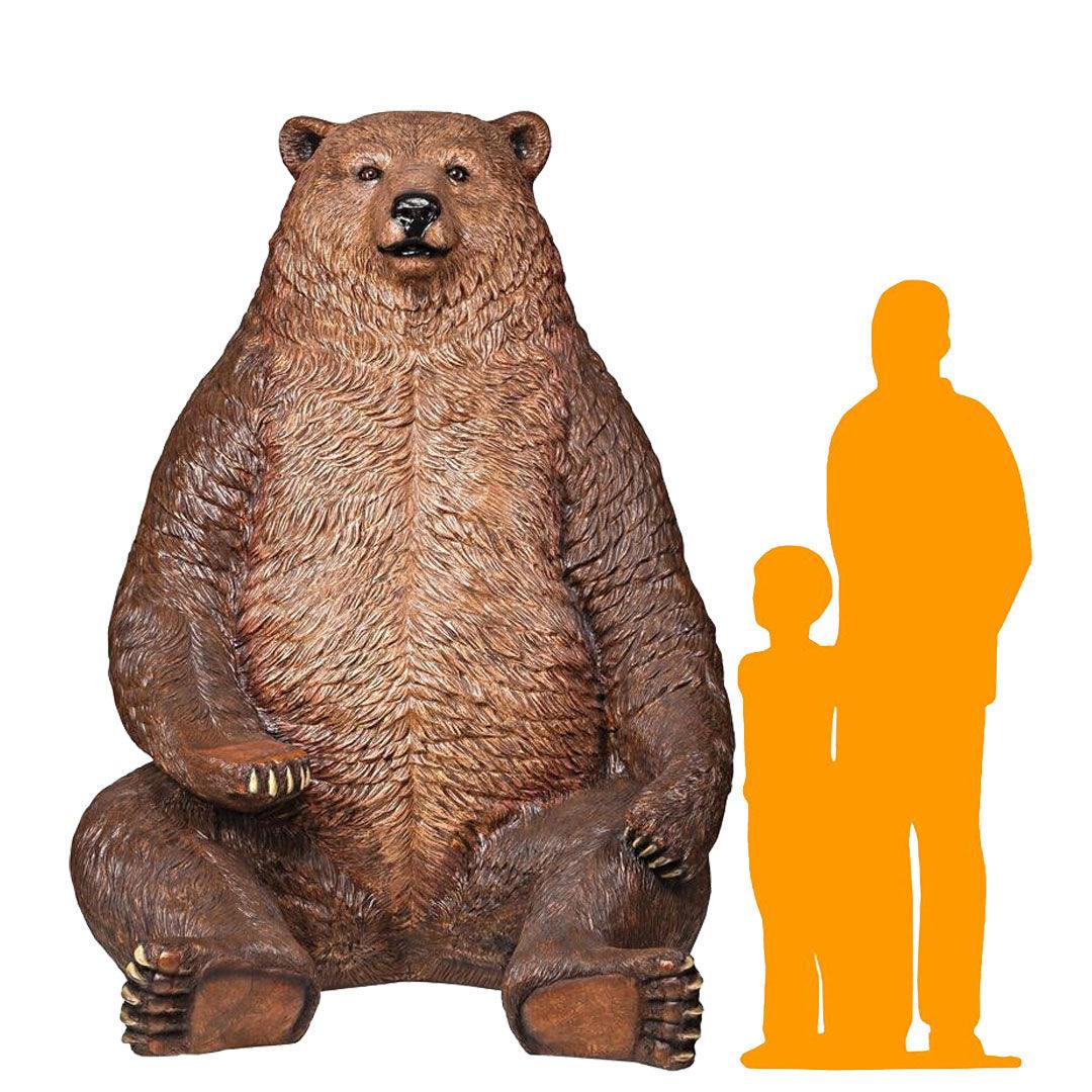 Jumbo Light Brown Bear Statue