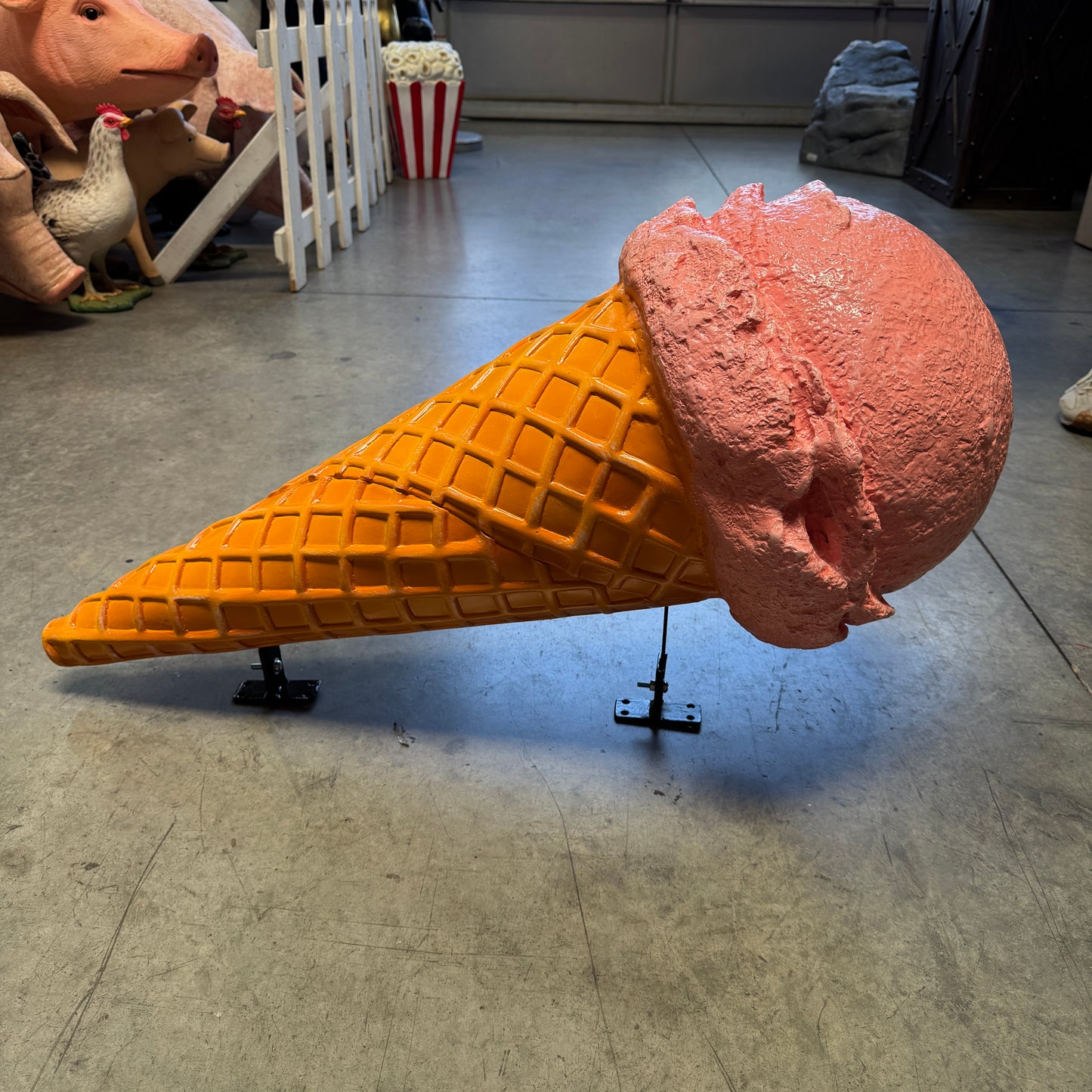 Hanging Strawberry One Scoop Ice Cream Statue