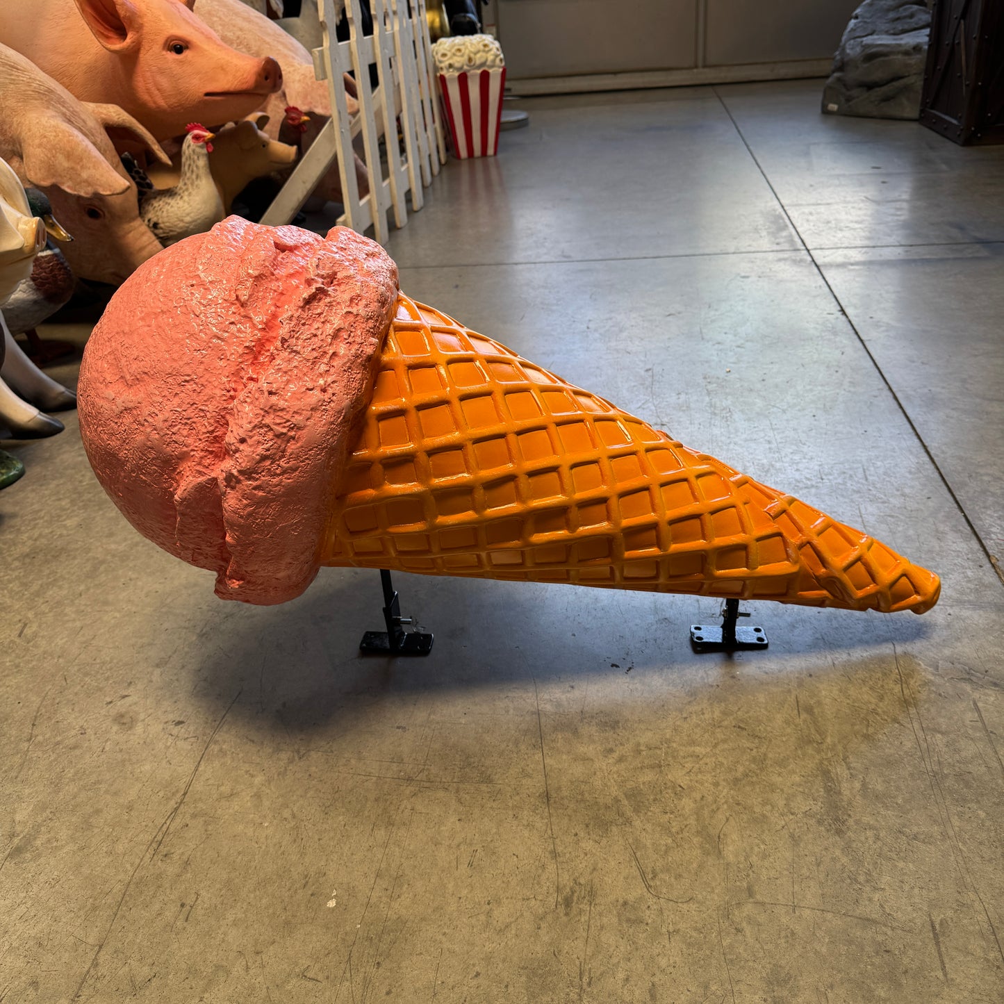 Hanging Strawberry One Scoop Ice Cream Statue