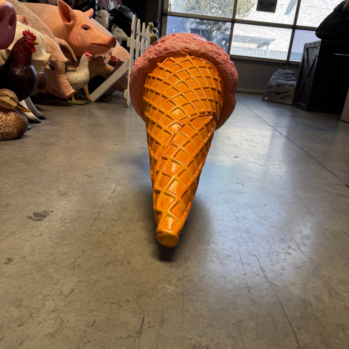 Hanging Strawberry One Scoop Ice Cream Statue