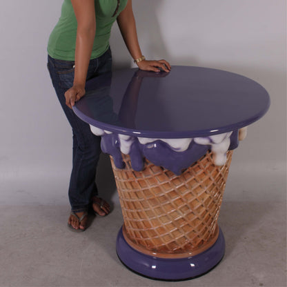 Purple Ice Cream Table Statue