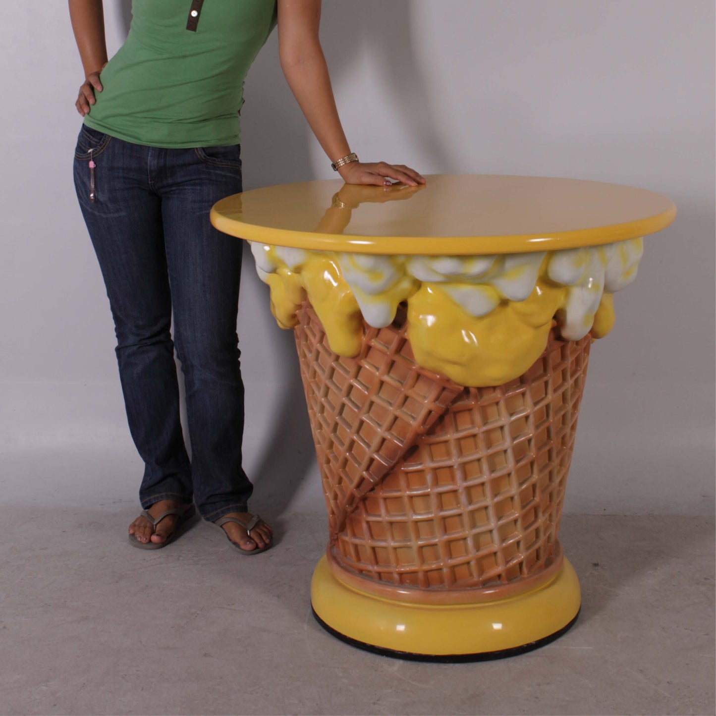 Yellow Ice Cream Table Statue