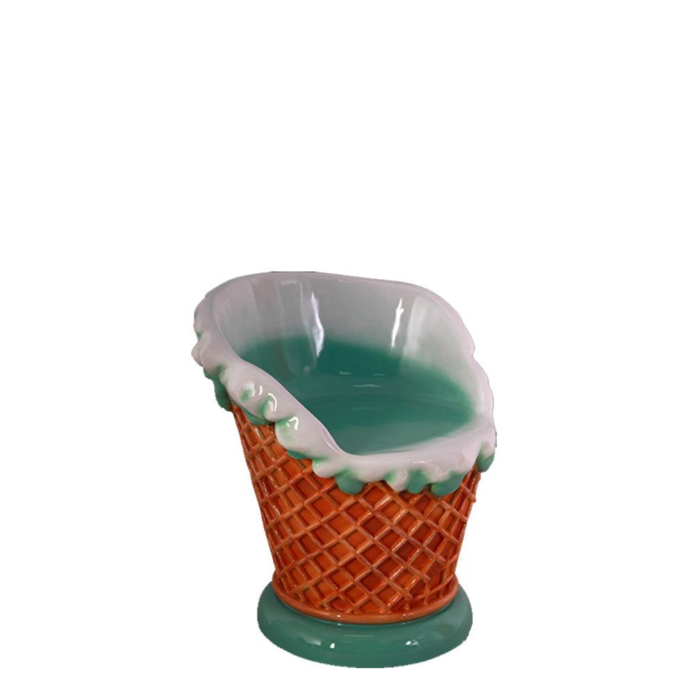 Mint Green Ice Cream Chair Statue - LM Treasures Prop Rentals 