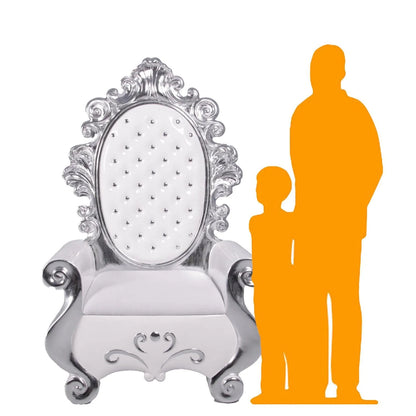 White Santa Christmas Throne Statue