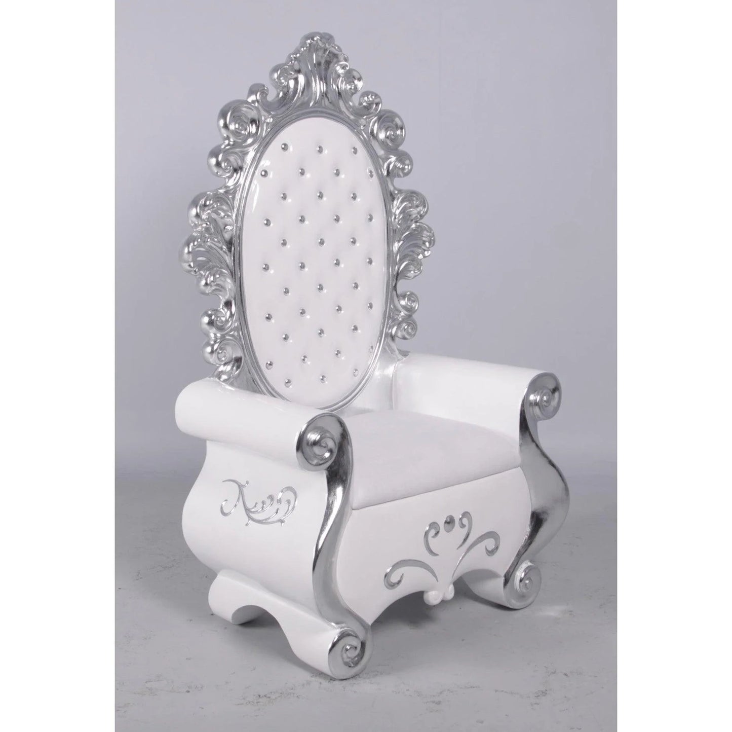 White Santa Christmas Throne Statue