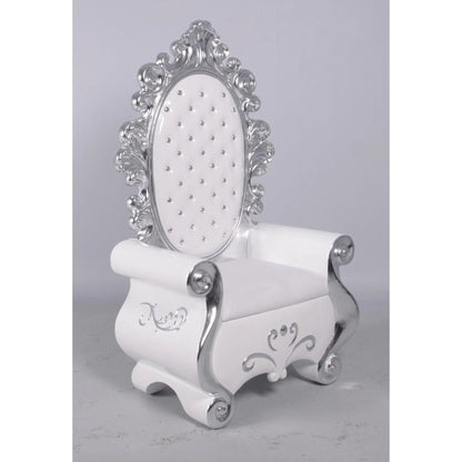 White Santa Christmas Throne Statue