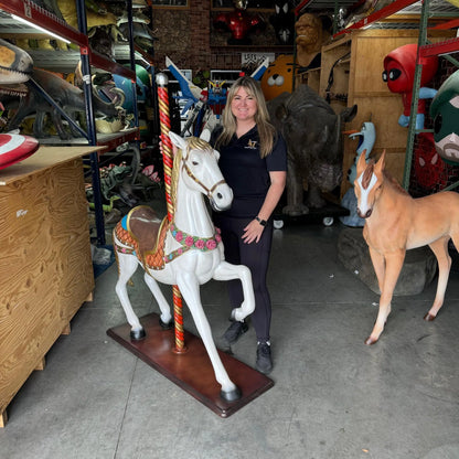 White Carousel Horse Statue