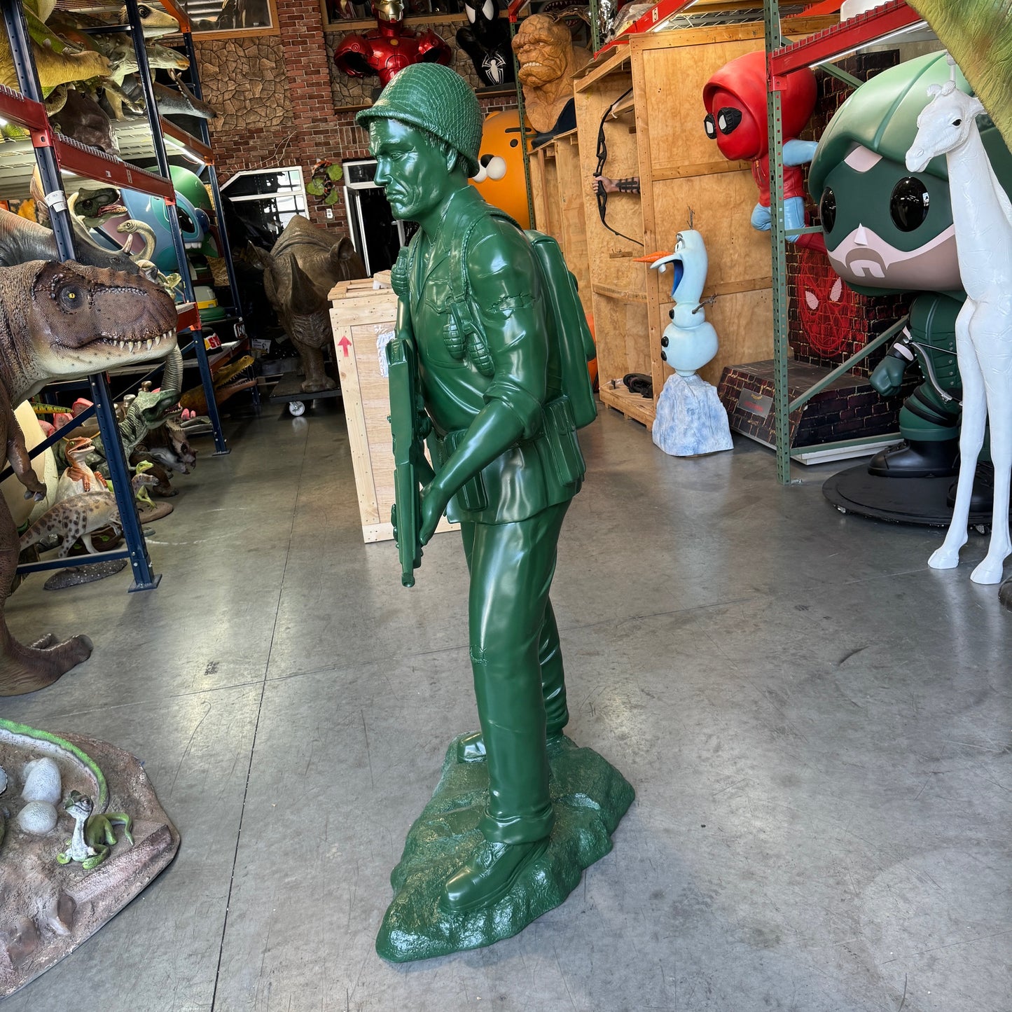 Green Army Soldier Life Size Statue