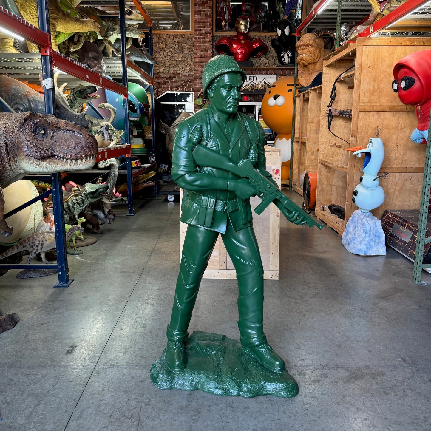 Green Army Soldier Life Size Statue