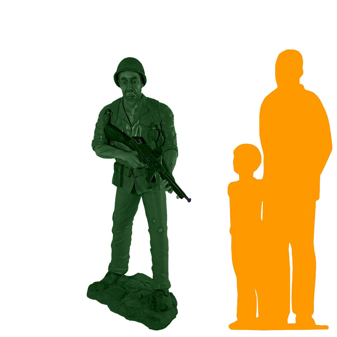 Green Army Soldier Life Size Statue