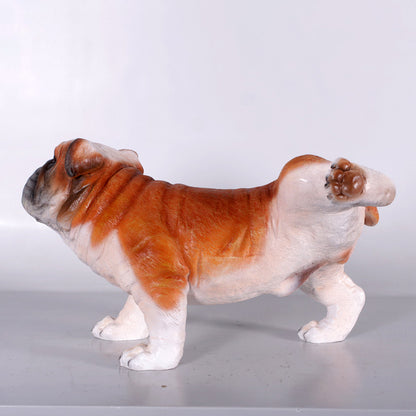 Bulldog Peeing Life Size Statue