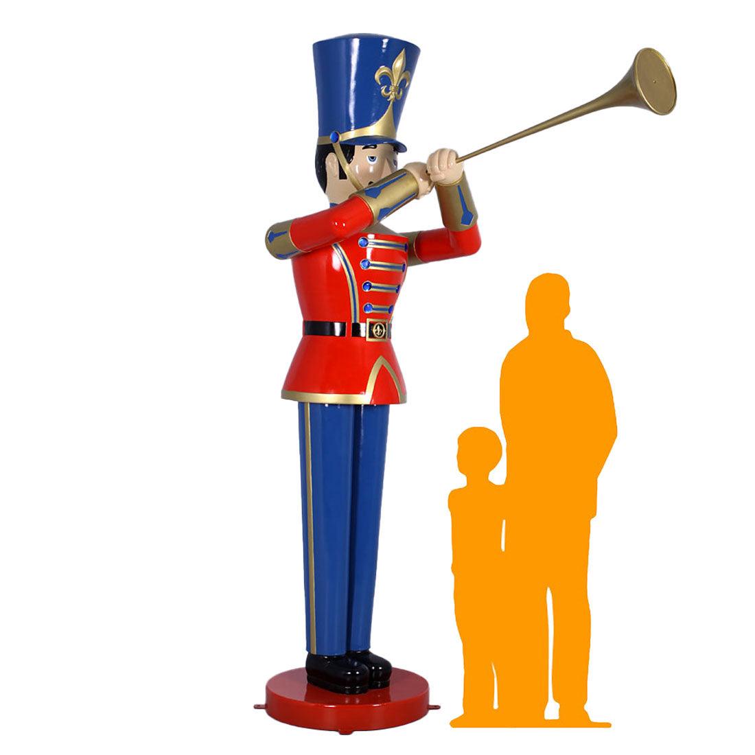 Large Red Trumpet Toy Soldier Statue - LM Treasures Prop Rentals 