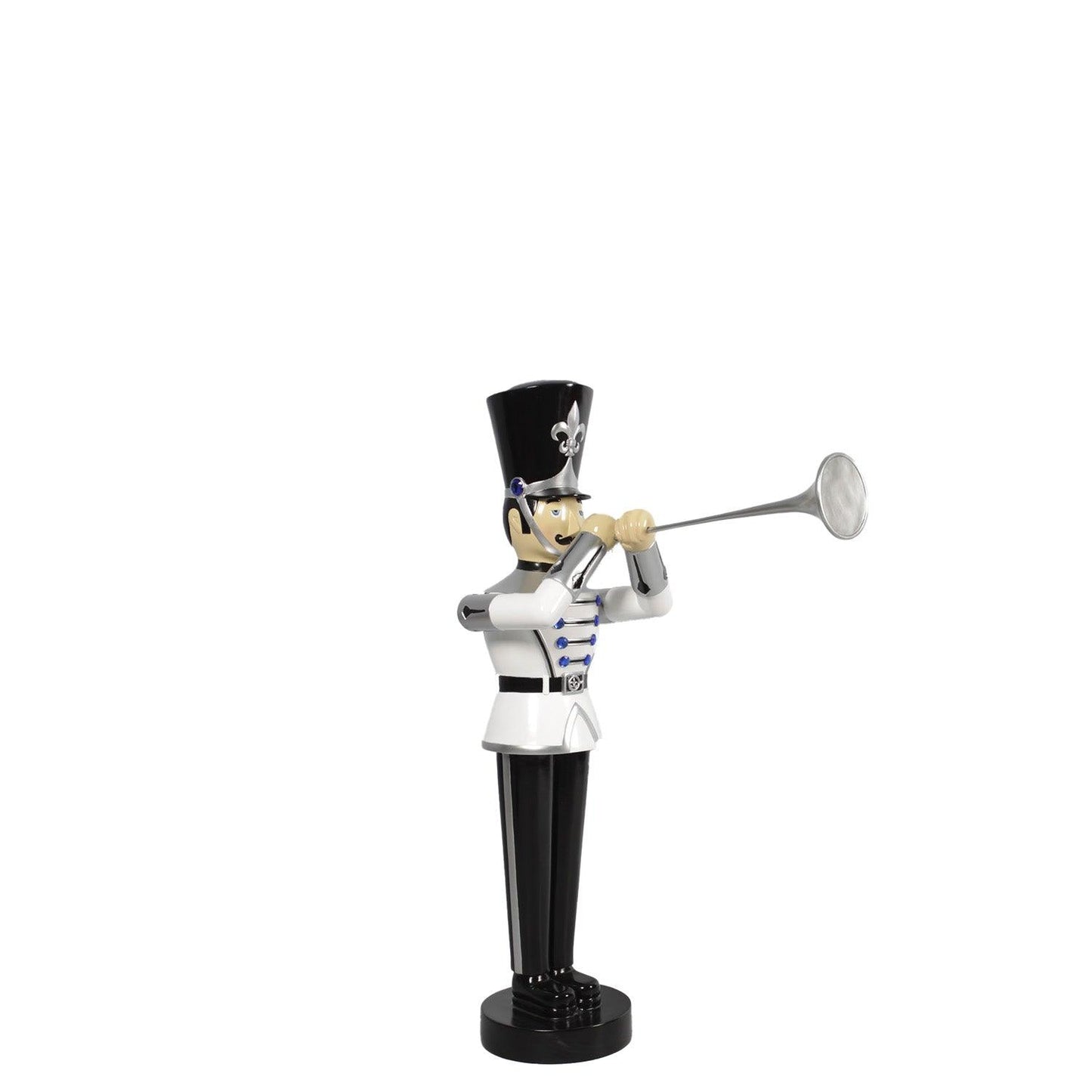 Small White Trumpet Toy Soldier Statue