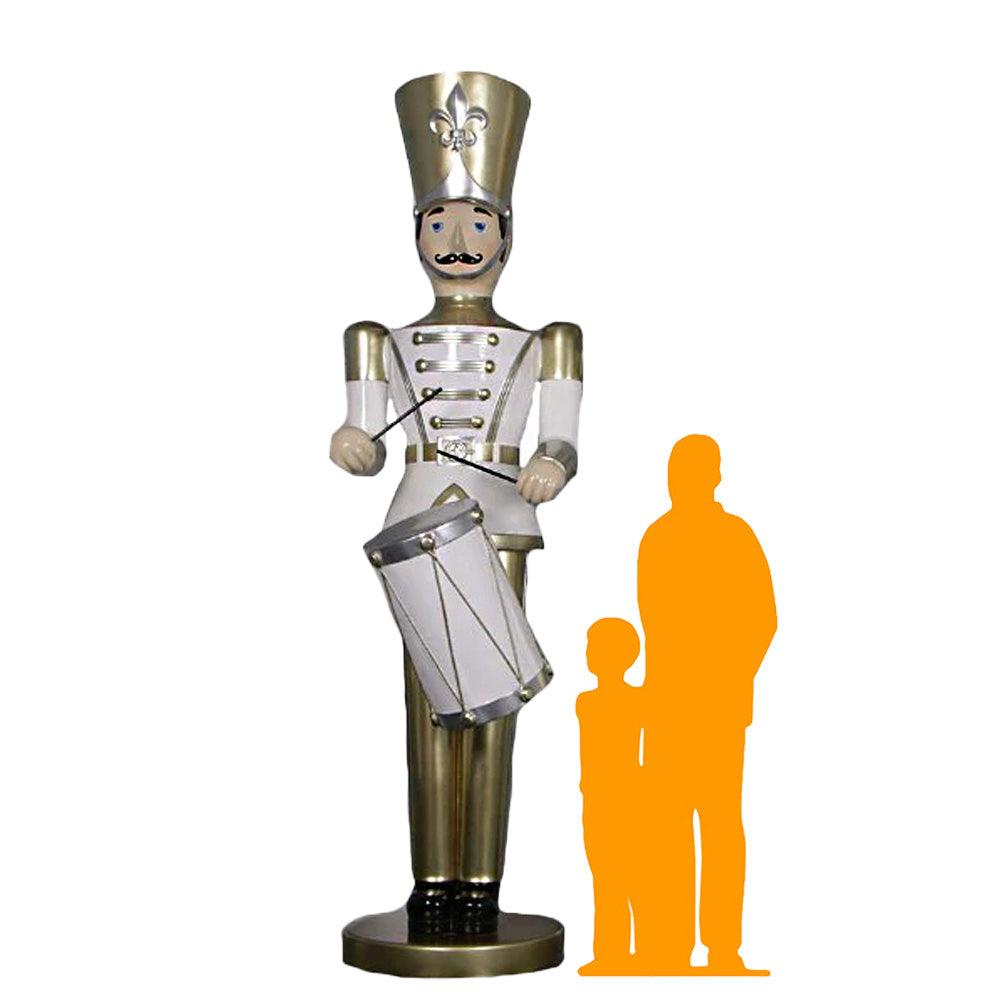 Large Gold Toy Soldier Drummer Statue - LM Treasures Prop Rentals 