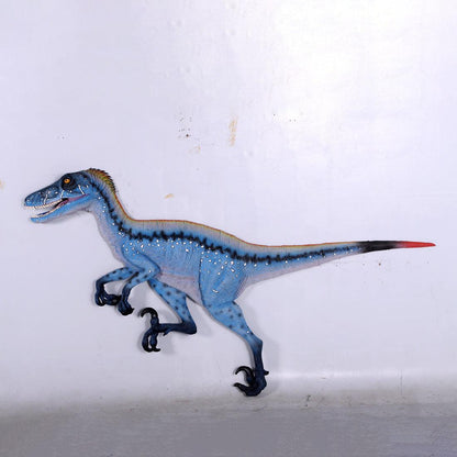 Blue Deinonychus Dinosaur Wall Decor Statue