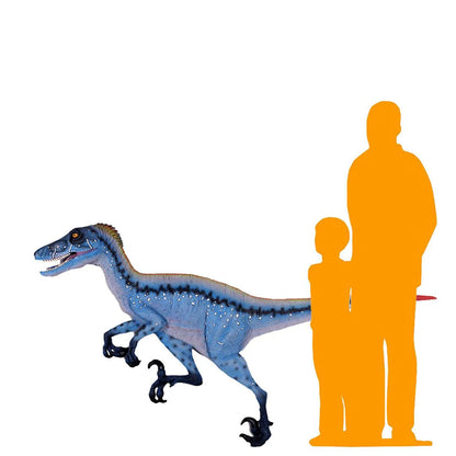 Blue Deinonychus Dinosaur Wall Decor Statue