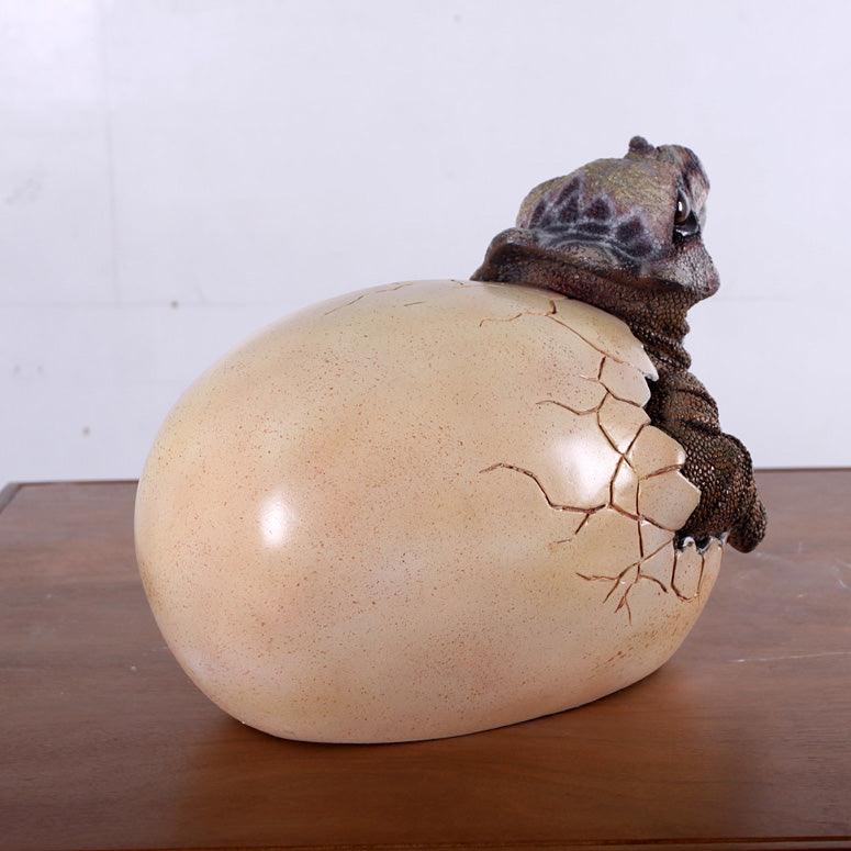 Hatching Triceratops Dinosaur Egg Statue