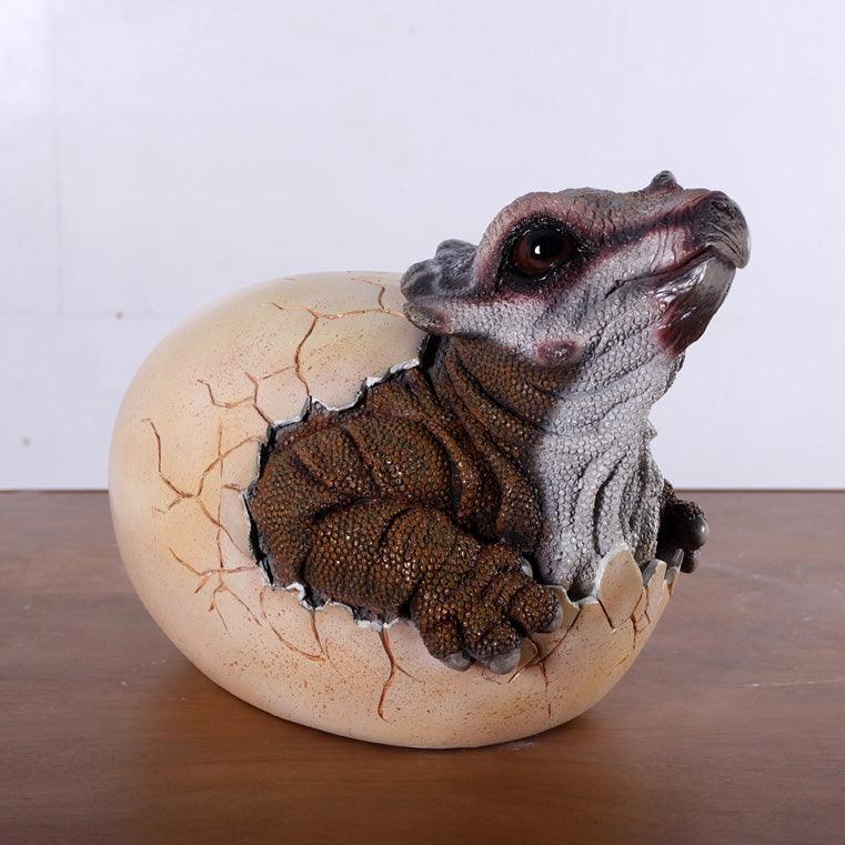 Hatching Triceratops Dinosaur Egg Statue